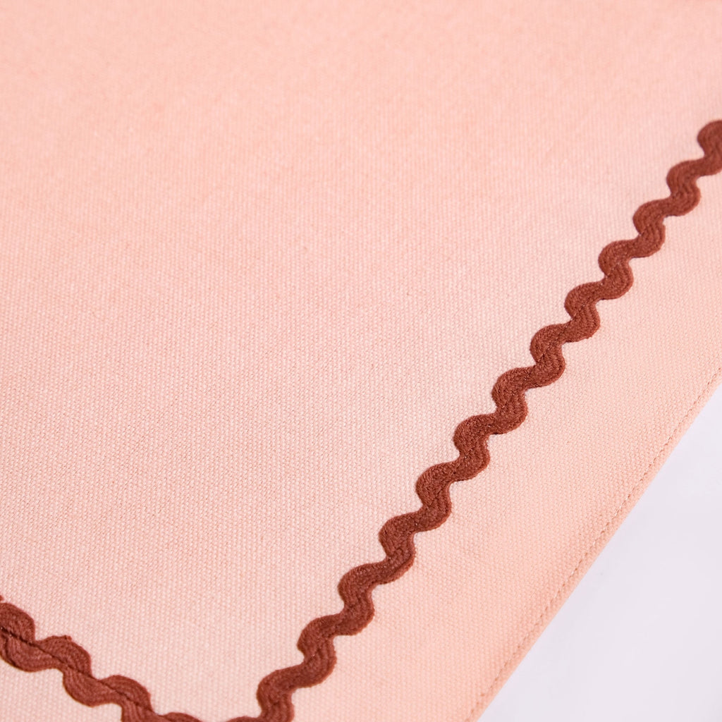 Madeline Peach Set Of 4 Reversible Cotton Placemats Nestasia