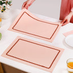 Madeline Peach Set Of 4 Reversible Cotton Placemats Nestasia