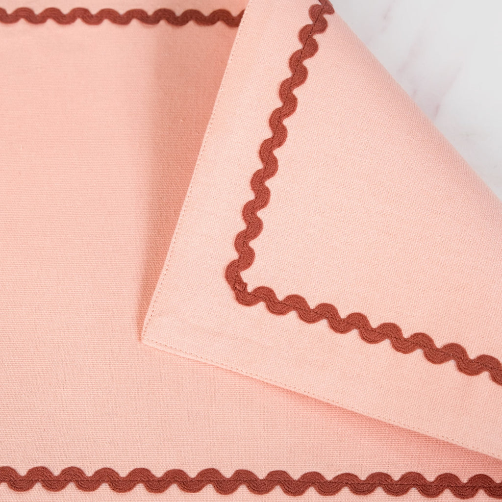 Madeline Peach Set Of 4 Reversible Cotton Placemats Nestasia