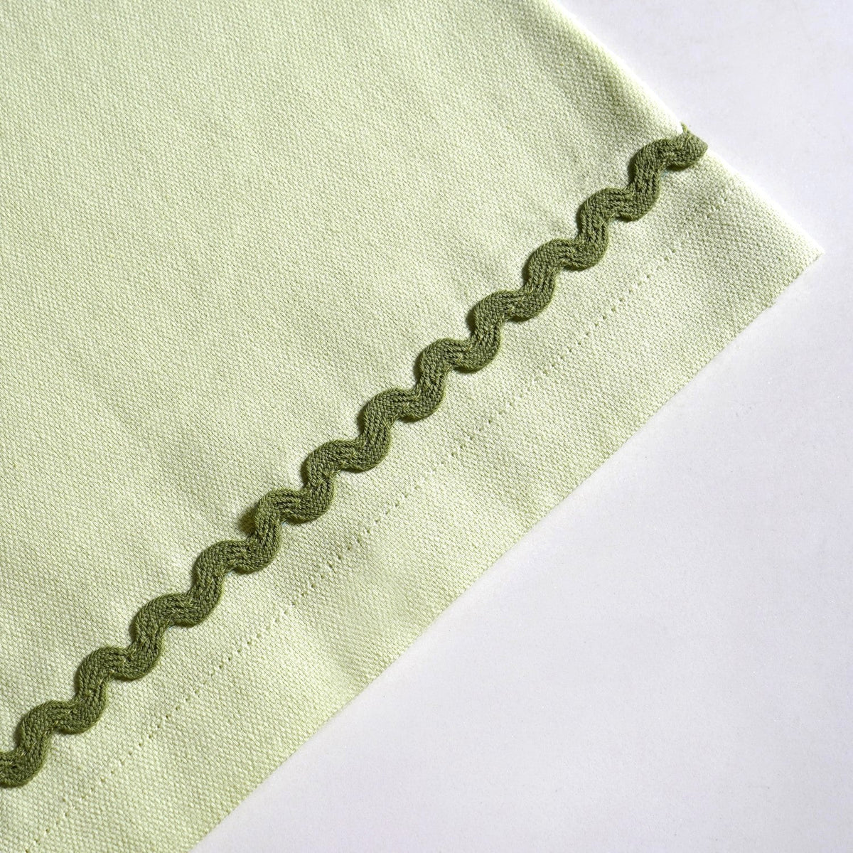 Isabelle Set Of 4 Green Cotton Rick Rack Napkins Nestasia