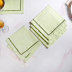 Isabelle Set Of 4 Green Cotton Rick Rack Napkins Nestasia