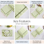 Isabelle Set Of 4 Green Cotton Rick Rack Napkins Nestasia