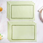 Isabelle Set Of 6 Green Table Mats With Rick Rack Nestasia