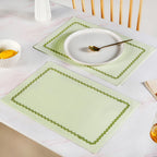 Isabelle Set Of 6 Green Table Mats With Rick Rack Nestasia