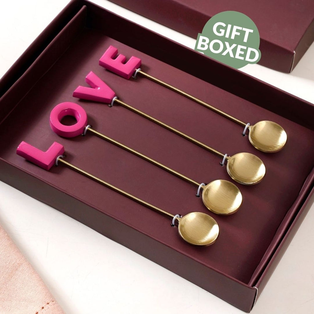 LOVE Dessert Spoon Set Of 4 Nestasia