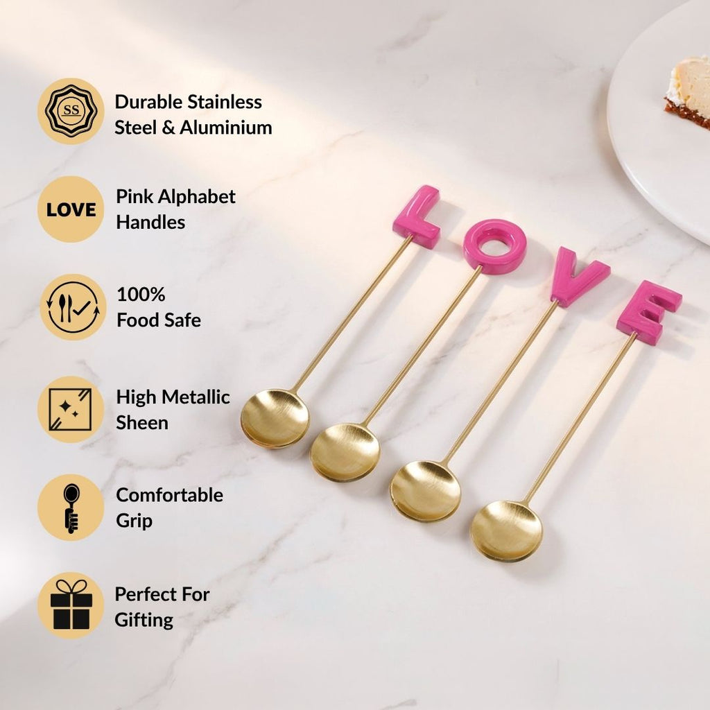 LOVE Dessert Spoon Set Of 4 Nestasia