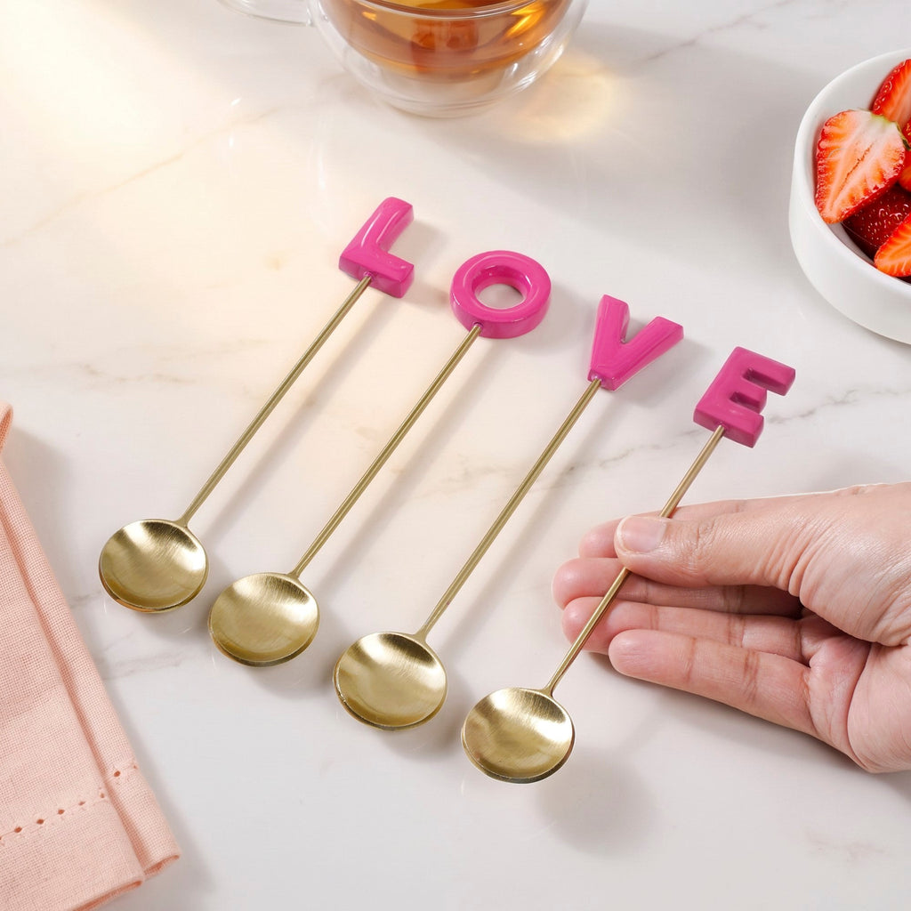 LOVE Dessert Spoon Set Of 4 Nestasia
