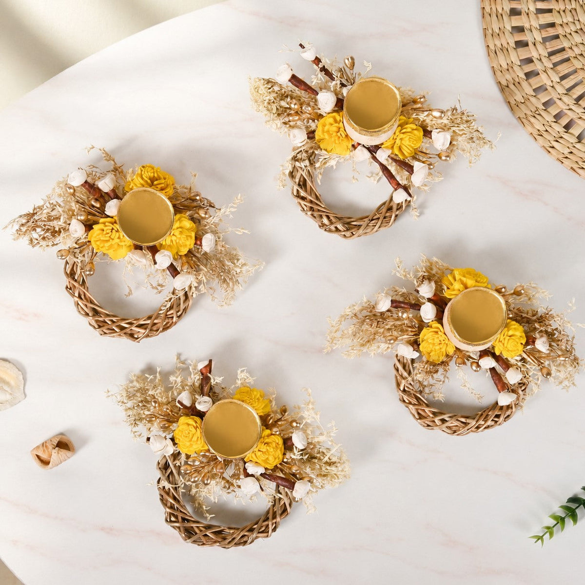 Rosalia Sustainable Tealight Holder Set Of 4 Nestasia