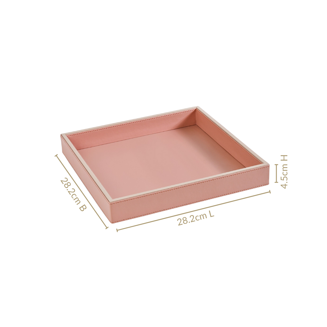 Vegan Leather Desk Organizer Tray Pink Nestasia