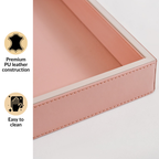 Vegan Leather Desk Organizer Tray Pink Nestasia