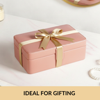 Vegan Leather Two Tier Jewellery Box Pink Nestasia