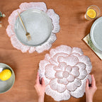 Rose Gold And White Fleur Placemat Set Of 6 Nestasia
