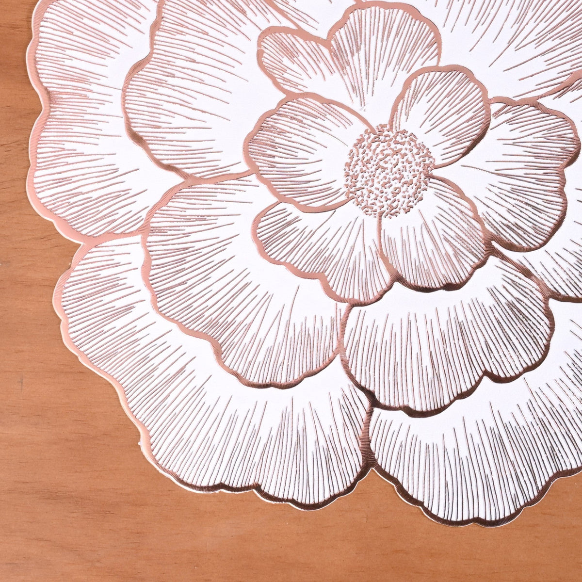 Rose Gold And White Fleur Placemat Set Of 6 Nestasia