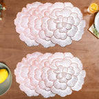 Rose Gold And White Fleur Placemat Set Of 6 Nestasia