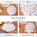 Rose Gold And White Fleur Placemat Set Of 6 Nestasia
