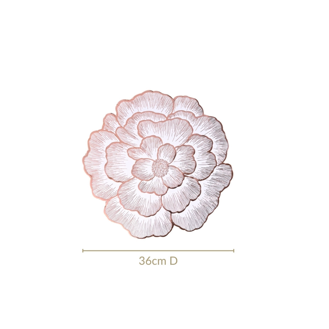 Rose Gold And White Fleur Placemat Set Of 6 Nestasia