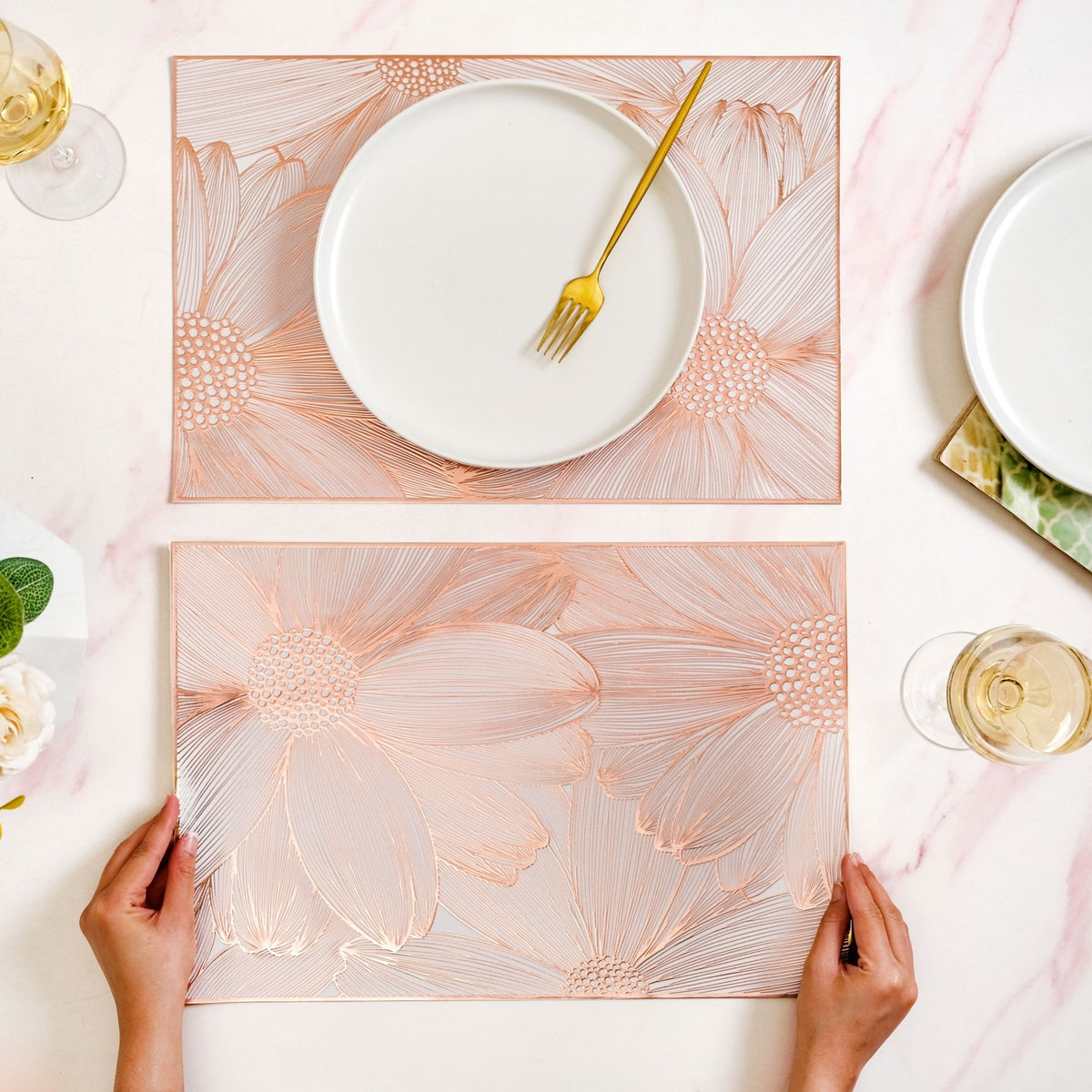 Soft Girl Rose Gold Table Mat Set Of 6 Nestasia