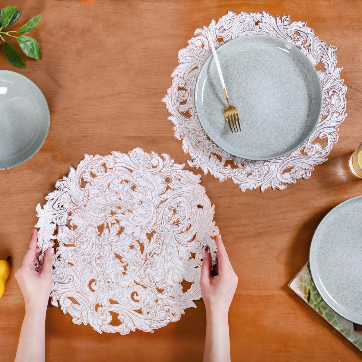 Rose Luxe Round Tablemat Set Of 6 Nestasia