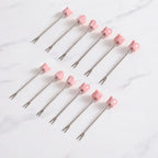 Pink Rose Fruit Fork With Ceramic Vase Set Of 13 Nestasia