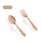 Rose Gold PVD Coated Cutlery Set Of 12 Nestasia