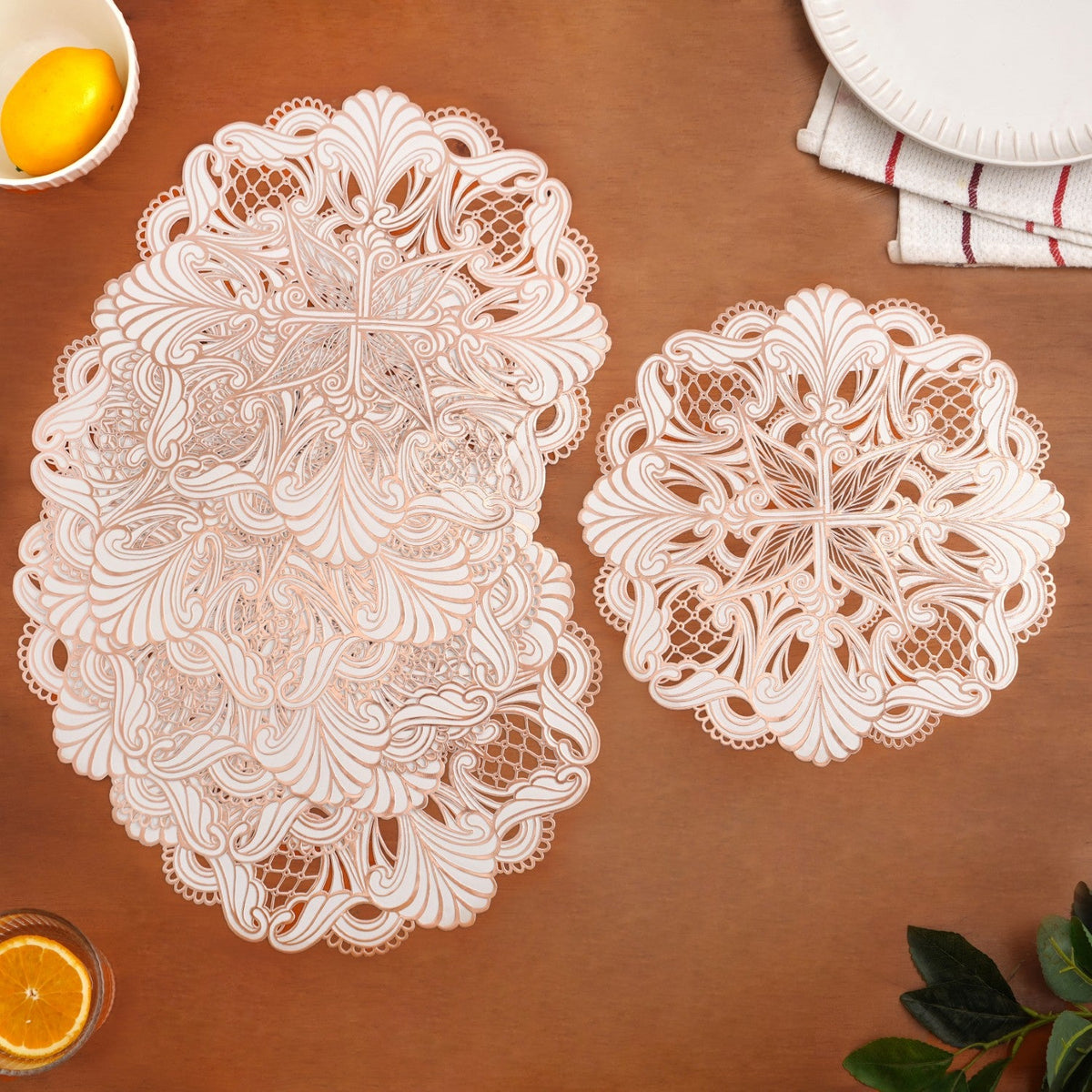 Rosegold Reverie Placemat Set Of 6 Nestasia