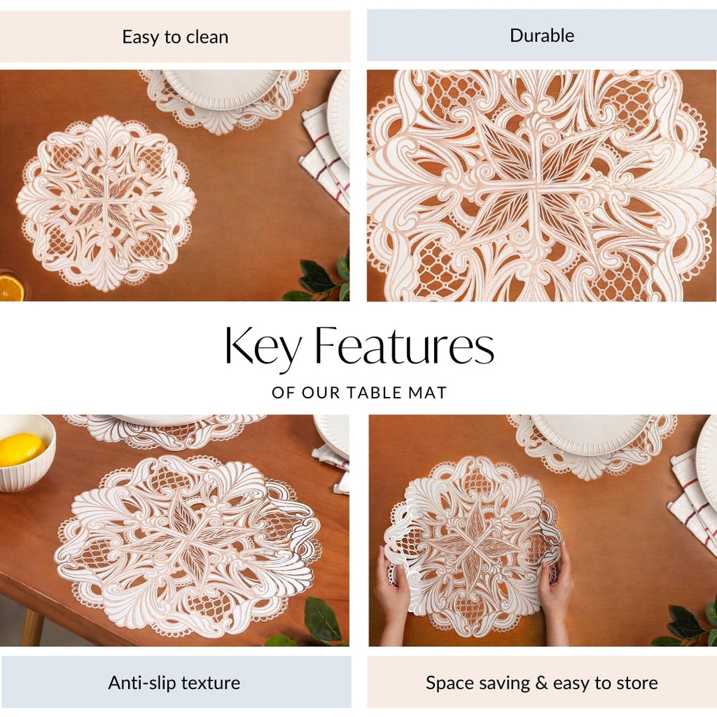 Rosegold Reverie Placemat Set Of 6 Nestasia