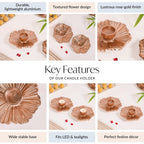 Rose Gold Tealight Candle Holder Set Of 2 In Festive Gift Box Nestasia