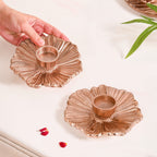 Rose Gold Tealight Candle Holder Set Of 2 In Festive Gift Box Nestasia
