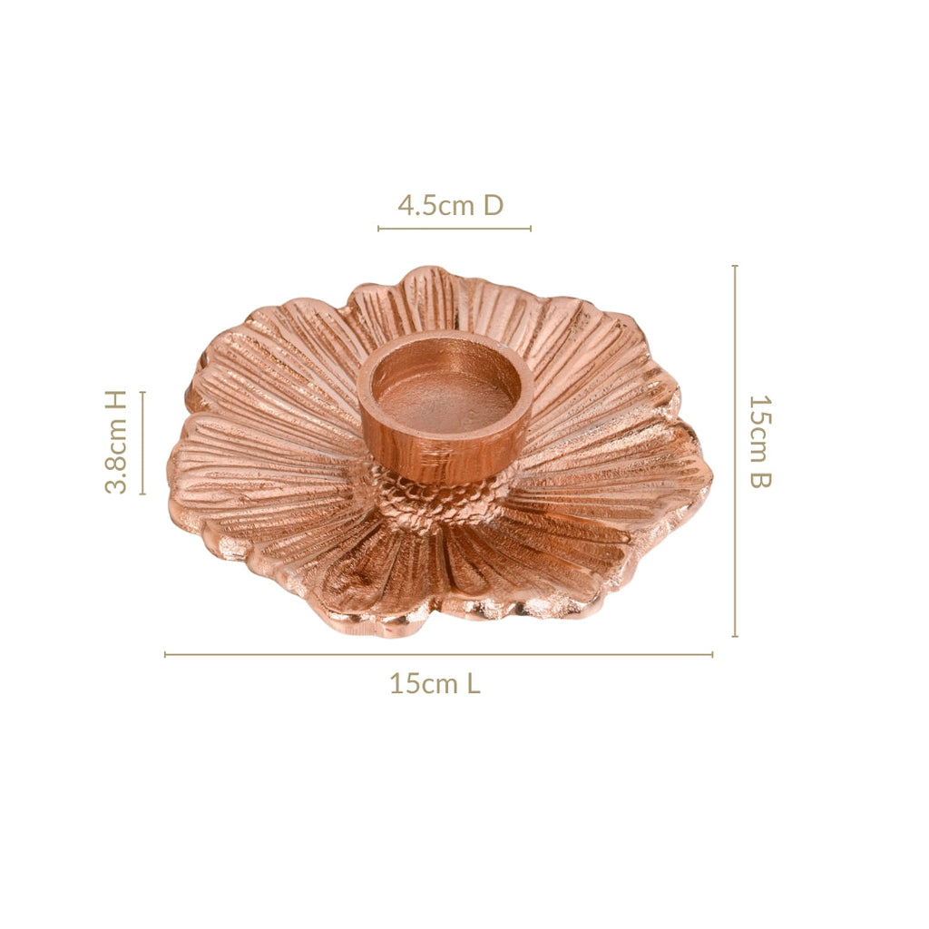 Rose Gold Tealight Candle Holder Set Of 2 In Festive Gift Box Nestasia