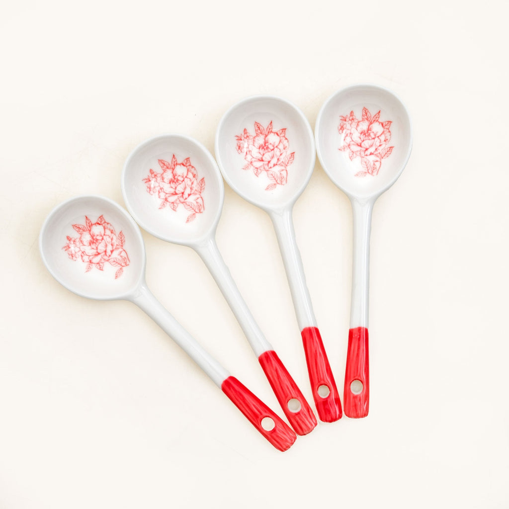 Rosetta Bowls And Spoons Set Of 4 400ml Nestasia