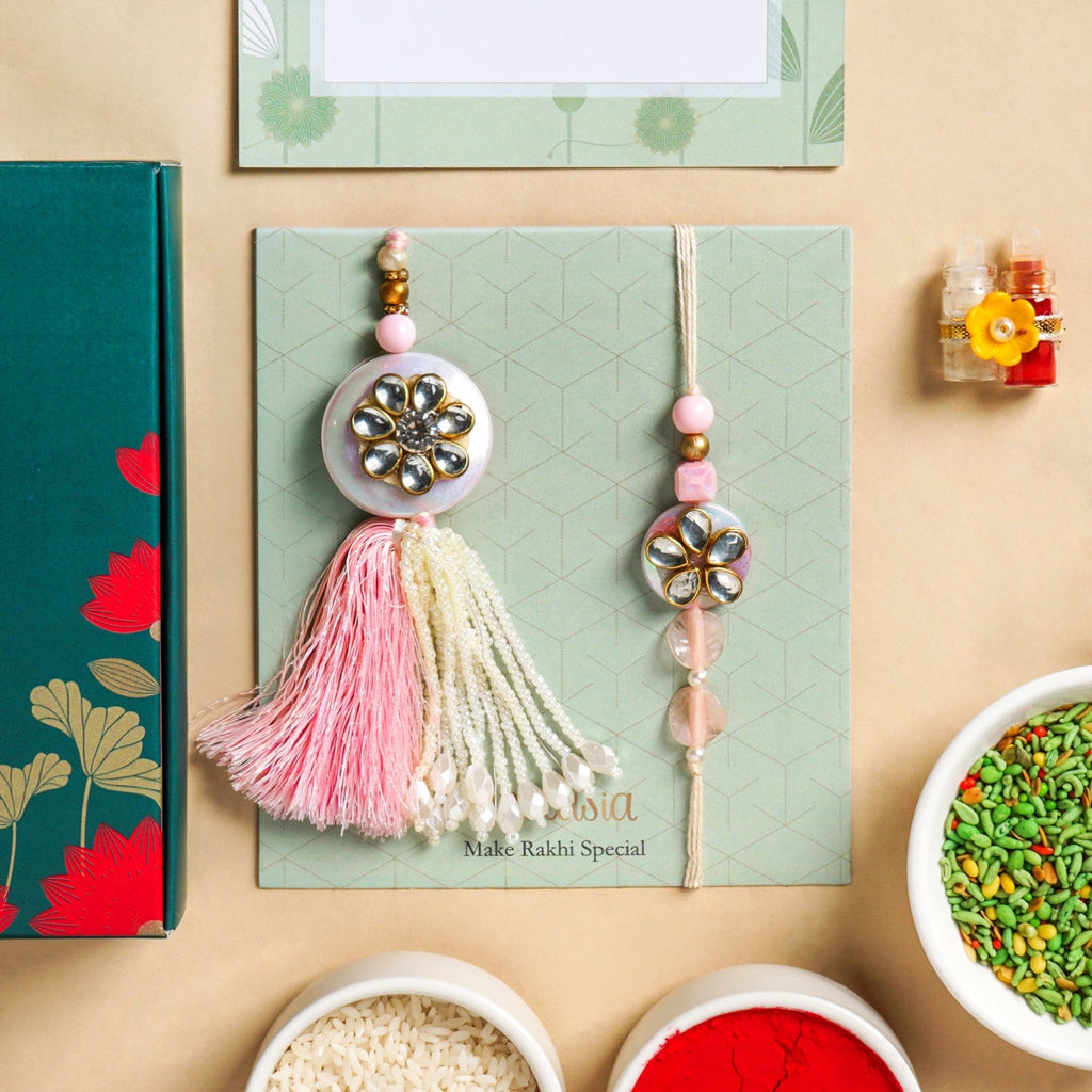 Rosetta Charm Rakhi And Lumba Gift Set Nestasia