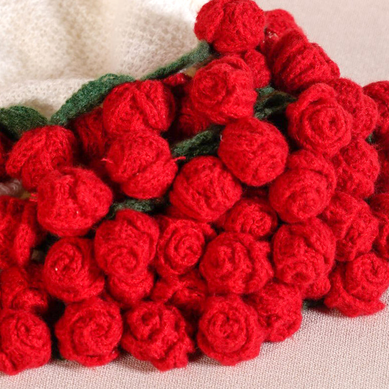 Rosetta Crochet Bouquet Throw Red 80cm Nestasia