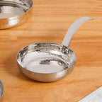 Hammered Stainless Steel Serving Pan With Handle Set Of 3 Nestasia