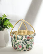 Natural Seagrass Hamper Basket for Tabletop Display and Eco-Friendly Storage