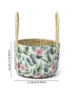 Natural Seagrass Hamper Basket for Tabletop Display and Eco-Friendly Storage