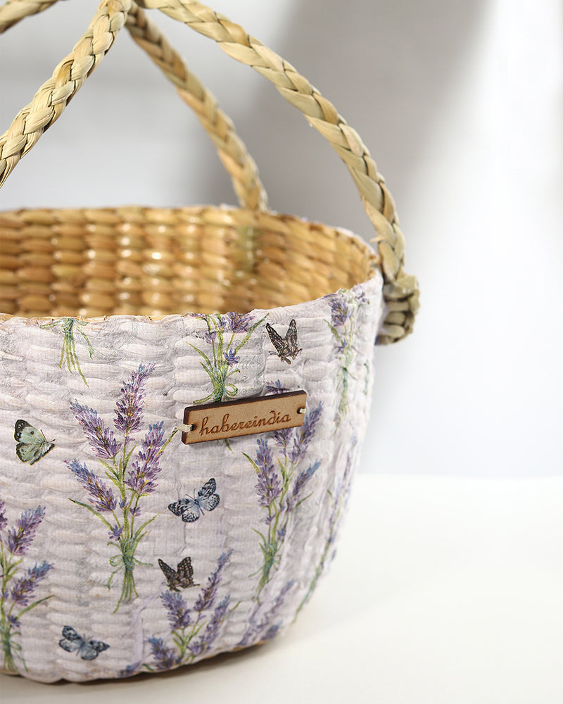 Handwoven Round Seagrass Basket for Fruits, Snacks, and Home Organization
