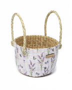 Handwoven Round Seagrass Basket for Fruits, Snacks, and Home Organization