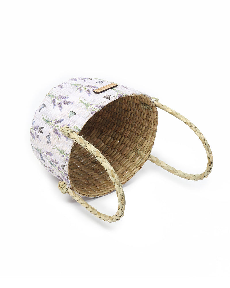 Handwoven Round Seagrass Basket for Fruits, Snacks, and Home Organization