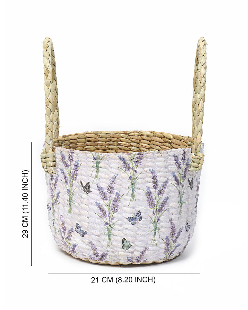 Handwoven Round Seagrass Basket for Fruits, Snacks, and Home Organization