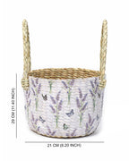 Handwoven Round Seagrass Basket for Fruits, Snacks, and Home Organization