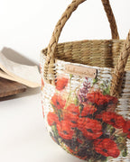 Rustic Seagrass Hamper Basket for Fruits, Snacks, and Eco-Friendly Storage