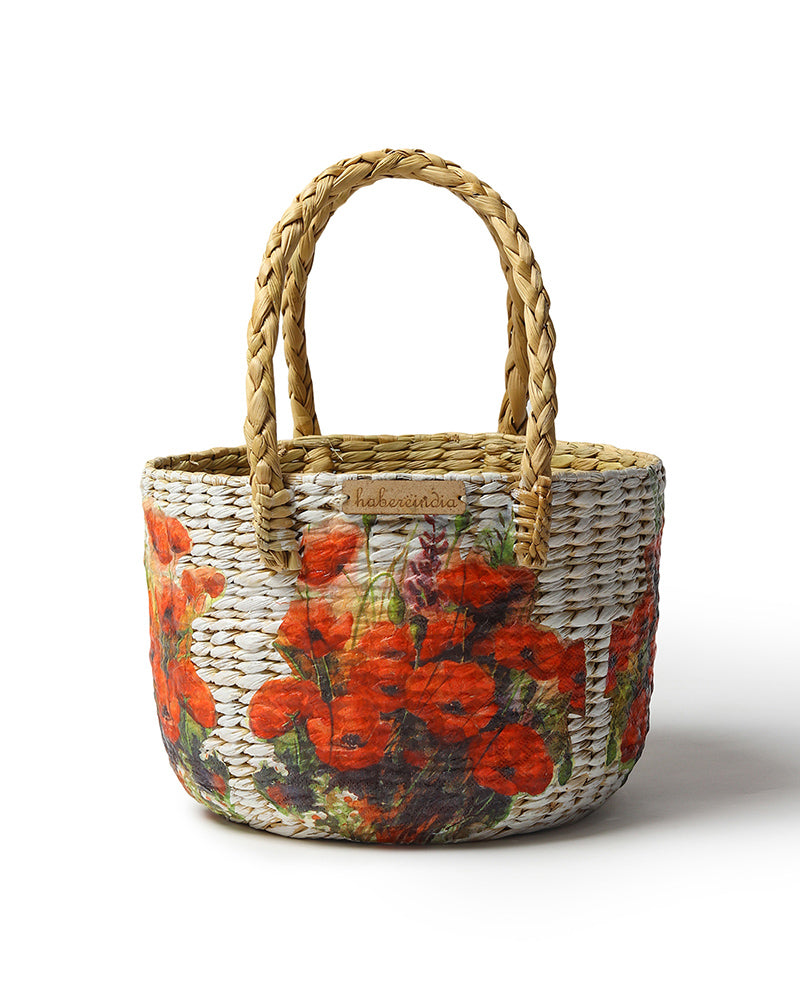 Rustic Seagrass Hamper Basket for Fruits, Snacks, and Eco-Friendly Storage