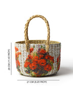 Rustic Seagrass Hamper Basket for Fruits, Snacks, and Eco-Friendly Storage