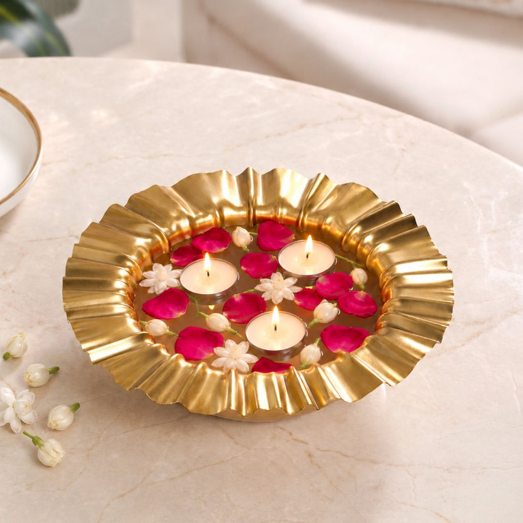 Ruffled Aurum Gold Urli 1800ml Nestasia