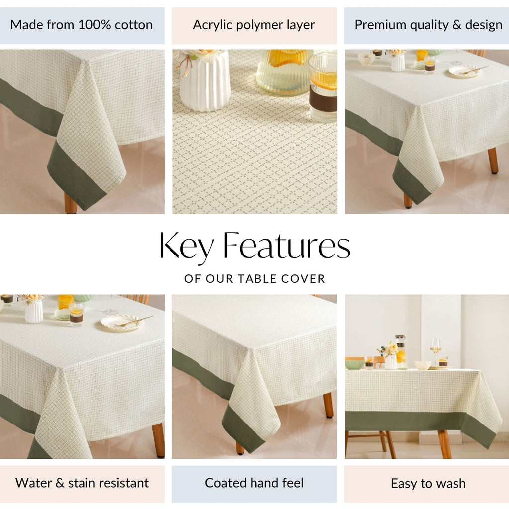 Palm Grove 8 Seater Cotton Table Cover 274x152cm Nestasia