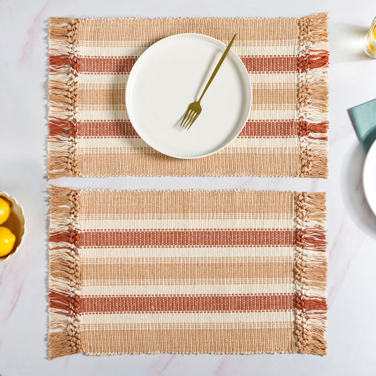 Rustic Cotton Placemat Set Of 6 Nestasia