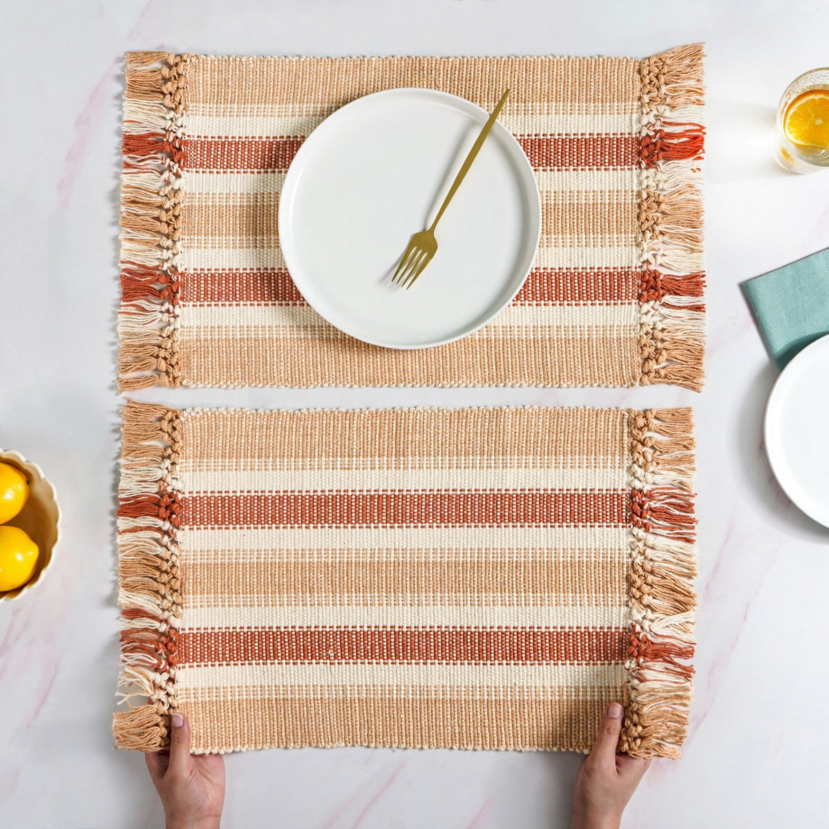 Rustic Cotton Placemat Set Of 6 Nestasia