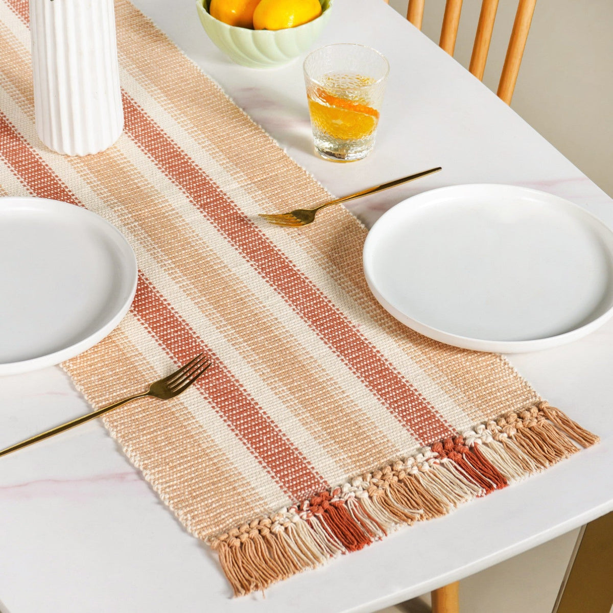 Rustic Cotton Runner 180x33cm Nestasia