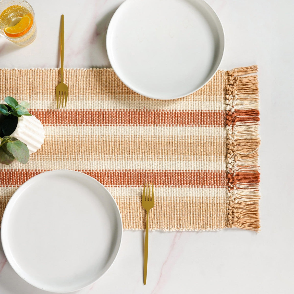 Rustic Cotton Runner 180x33cm Nestasia