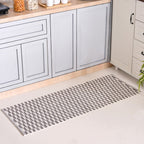 Boho Weave Floor Runner Cotton Mat Brown White 134x50cm Nestasia